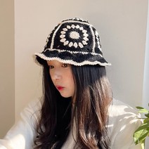 꽃 버킷햇 벙거지모자 여성 겨울
