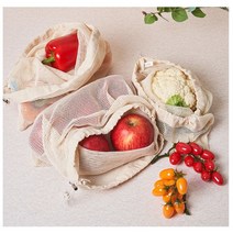 재사용 가능한 다회용 프로듀스백 야채주머니 에코백 농산물주머니 야채망 장바구니 리유즈백 캔버스백 세트 친환경 그물망 에코 9장, 대파, 메시