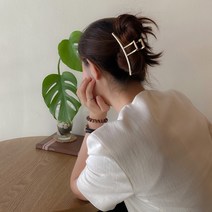 심플 슬림 라인 메탈 대왕 숱마니 집게핀
