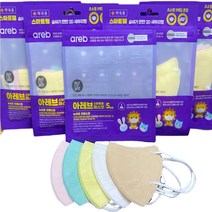 아레브 스마트웰 숨쉬기 편한 2D 새부리형 초소형 5매입 x 5개 혼합색상 덴탈마스크 5매증정