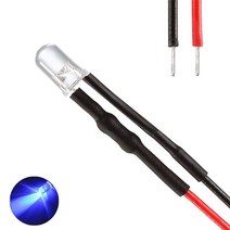 발광다이오드 LED 라운드 와이어 5v 3파이 10개, (5V_3파이_와이어_라운드)파랑