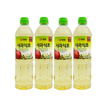 [트윈스몰] 샘표 100% 발효시킨 깔끔한 사과식초 (900ml), 4개