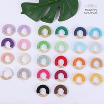 뜨개 나무링 26컬러 쪽쪽이 클립 만들기 마크라메 재료/ koonshop 쿤샵, 21.핫핑크