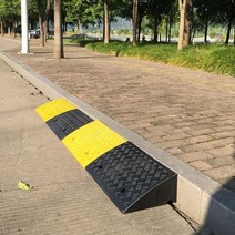 장애인경사로 경사판 문턱 휠체어 슬로프 계단 발판 접이식 자전거 매트 경사, 옐로우 13cm 버클