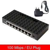 네트워크 스위치 허브 1000/100Mbps 고속 이더넷 RJ45 스위처 8 포트 데스크탑 노트북 라우터 스위치 네트, 100 Mbps US Plug