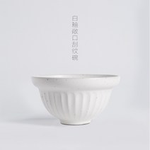일본식 간단한 흰색 유약 세라믹 그릇 창조적 인 레스토랑 대형 라운드 라멘 그릇 주방 식기 쌀 그릇, 화이트 유약 오픈 스크래핑 볼, 1개