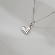 실버925 쁘띠 Love 통통하트 각인포함 이니셜 은목걸이
