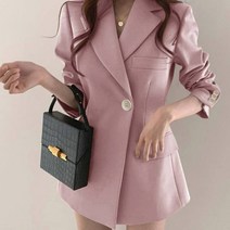[랜덤플레이] 사선 원버튼 허리보정 오피스룩 정장 자켓