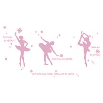 단비디자인 그래픽 포인트스티커 춤추는 발레리나, 핑크