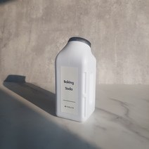 다담 세제통 구연산 베이킹소다 가루 소분 리필 용기 통 사각 용기 진회색 캡 500ml, 구연산 라벨(줄)