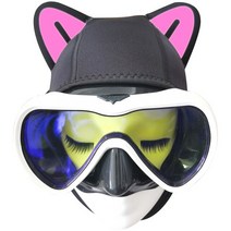 스킨스쿠버 Neoprene-스쿠버 다이빙 마스크 스노클링 3MM 네오프렌 카툰 장비 후드 모자 캡 헬멧 수중 자외선 차단 프리, [01] XS, [11] Bk Cat pink Ears