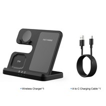 고속 무선 충전기 거치대 듀얼 삼성 갤럭시 Z Flod4 S22 S21 FE 30W 용 3 인 1 무선 충전기 스탠드 고속, 07 For Samsung