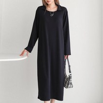 시크루즈 체린 골지 카라 베이직 롱 원피스 BDOE775