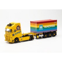 Herpa 71697 볼보 FH 글로브트로터 XL 컨테이너트럭 10 Jahre Acargo MAERSK Rainbow 자동차 모형
