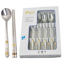 키친아트 황금돼지 금도금 수저 5인세트( 숟가락5+젓가락5)