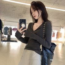 초가을 chic 상의 긴팔 시즌 유니크 레깅스 이너 니트녀