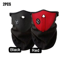 오토바이 헬멧 액세서리 용품 오토 이 마스크 유니섹스 야외 사이클링 스카프 따뜻한 목, [07] 2PCS Black Red