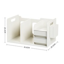 꽂파일이 책상 위 책꽂이 서랍장 포함 책상 위 문구 수납, 흰색-흰색 서랍