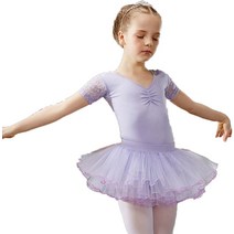 피겨 스케이트 드레스 일본 정품 LNIGHT 소녀 레오타드 코튼 귀여운 츄츄 스커트 연습복 웨어 리나 체조 발, 01 보라색_03 130