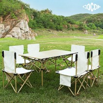 코코프 캠핑 의자테이블 세트 경량 접이식 의자 테이블, 6인, 6인테이블+의자6개