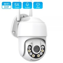 가게CCTV 강아지 홈캠 홈 실외 현관 문 농막 CCTV 5MP 무선 IP 카메라 3MP 5 배 줌 야외 방수 와이파이 PTZ 스피드 돔 HD 1080P 2MP AI 자동 추적 i, 5MP Add 64G Card_미국 플러그
