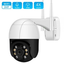 야외 와이파이 PTZ IP 카메라 4X Digital 줌 3MP 보안 방수 CCTV 클라우드 AI 사람 탐지 iCSee 앱 188158, 3M with 64G Card_CN | 영국 플러그