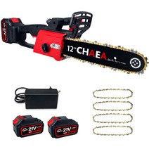 YUON 21V 무선 12인치 전기톱 체인톱 충전식 전동톱, 배터리1개세트
