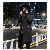 ANYOU 코트 아우터 여성 롱패딩 남자 롱패딩 흰 거위 솜털 칼라 겨울 커플룩 경량패딩
