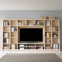 에든가구 시스템 맞춤 슬라이딩 거실장 TV 책장 서재형 거실 서재화 GT-1820 월플렉스, B타입(TV장 내부를 책장으로 변경), 1700mm_0~70인치, 오크