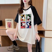 순면 백넥 임부복 상의 여름 미키티 박시 빅사이즈 미디움 롱