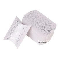 옥수수완충제 종이완충제 친환경포장지 10/20/30Pcs 다채로운 베개 사탕 상자 크래프트 종이 크리스마스 선, 21 Silver Flower_01 10 pcs