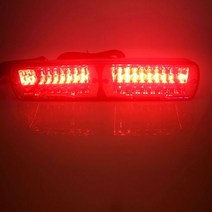 차량경광등 LED바경광등 12V RGB 16 LED 고강도 비상 위험 경고 스트로브 조명 법 집행 차량에 대 한 흡입 컵 트럭 램프, 빨간색
