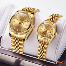 슈럭스 [2022신상/ 커플시계] Automatic watch 18K 도금 고급 메탈시계 여친 남친시계 세이코 무브먼트 S036WC+선물포장