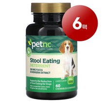 리암마켓 petnc NATURAL CARE 펫엔시 강아지용 대변 ​​억제제 츄어블 60정 1팩, 6팩