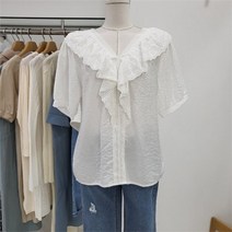 클리지 클리지 DP01 레이스 러플 카라 블라우스 CM4WBL16 (8593318)