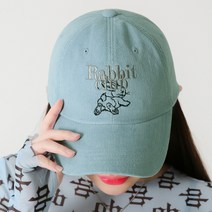 팸드님 Rabbitclub 로고 코듀로이 캡모자 골덴 볼캡 토끼 모자