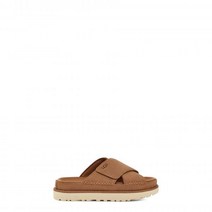 UGG 어그 for women 스웨이드 크로스 슬라이드 골든스타 - 체스트넛