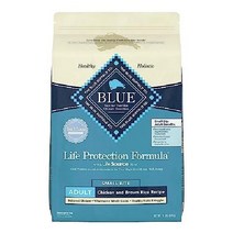 블루 버팔로 라이프 프로텍션 포뮬러 내추럴 성인 드라이 도그 푸드 닭고기 및 현미 30-lb, 15파운드(1팩), Small Bite Chicken   Brown Ric