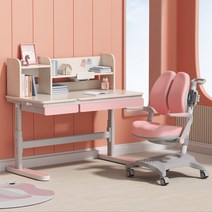 [아이팜아기책상] 에스메라다 어린이 바른자세 높이조절 책상 의자 세트, 핑크 세트
