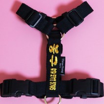 강아지하네스 H형 자수각인 애견 퍼피아 보듬 고양이 가슴 산책줄, 핑크