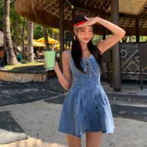 발리비키 아일렛 데님 원피스