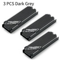 M.2 SSD 방열판 M2 2280 솔리드 스테이트 하드 디스크 알루미늄 (PCIe SATA ssd PC 용 열 실리콘 패드 포함) 호환, 02 3 PCS Dark Grey