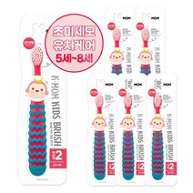 케이맘 유아 칫솔 2단계, 캔디핑크, 6개, 1개입