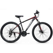 인트로바이크 다이렉트5000 MTB자전거 디스크브레이크 알루미늄프레임 27.5인치 시마노21단 입문용자전거 출퇴근용, 100%완전조립+추가배송비, 블랙레드