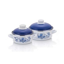 [이엘오] ELO 쯔비벨 무스터 낮은형 양수 법랑냄비 2종 세트(14cm+18cm), 상세 설명 참조, 상세 설명 참조