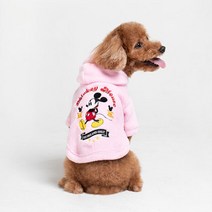 디즈니 캐릭터 펫 극세사 후드티, S,핑크