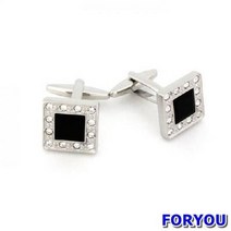 Foryou3395 블랙 큐빅 커프스 버튼 정장소품 넥타이핀 커프링크스 남자악세서리