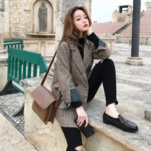 가바바 여성 테일러드자켓 예쁜거 입으면 행복해 체크자켓 G29714