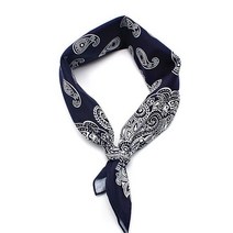 (국산)연예인 GD페이즐리 사각 쁘띠스카프 헤어두건 반다나 - 정사각 스카프