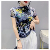 미미투 BT1792 여성 나비반목티 쫄티 타이트핏 스판쫀쫀 여름반팔티셔츠 터틀넥